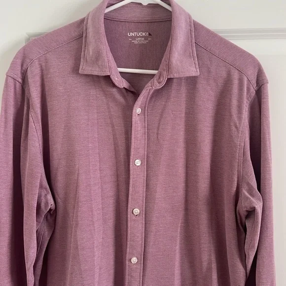 Untuckit Pique Polo Bd in Berry Size Large - Picture 3 of 9
